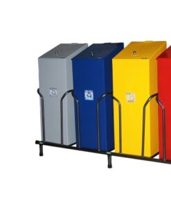 Coleta seletiva em fibra com tampo